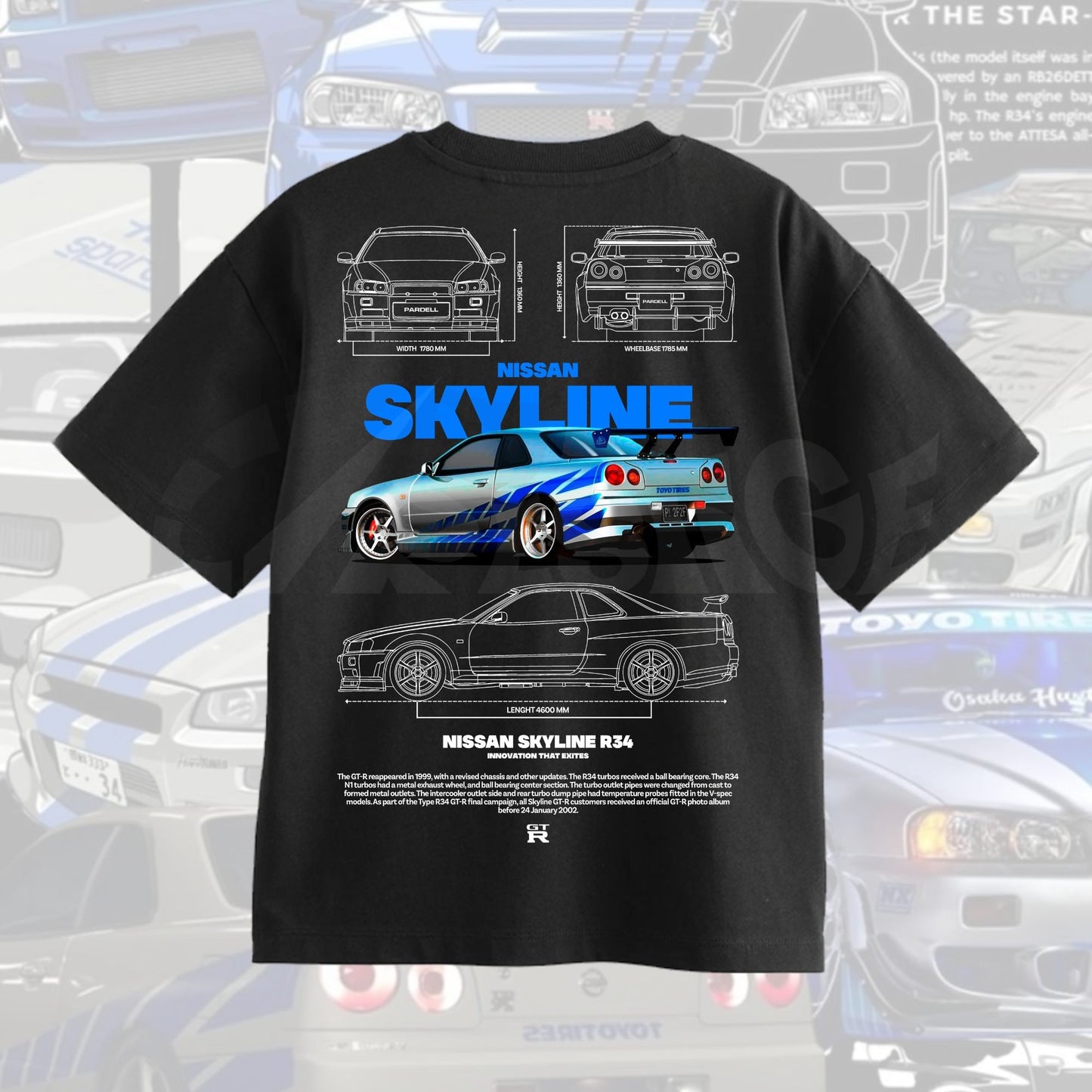 Camiseta Skyline 240gsm